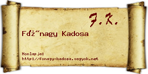 Fónagy Kadosa névjegykártya